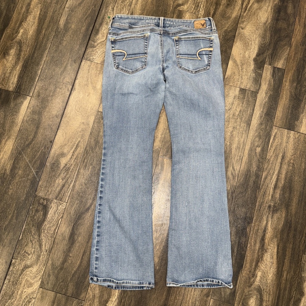 American Eagle Kick Boot Super Stretch Light Wash Denim Jeans Women's Size 8-Reg - Picture 5 of 9